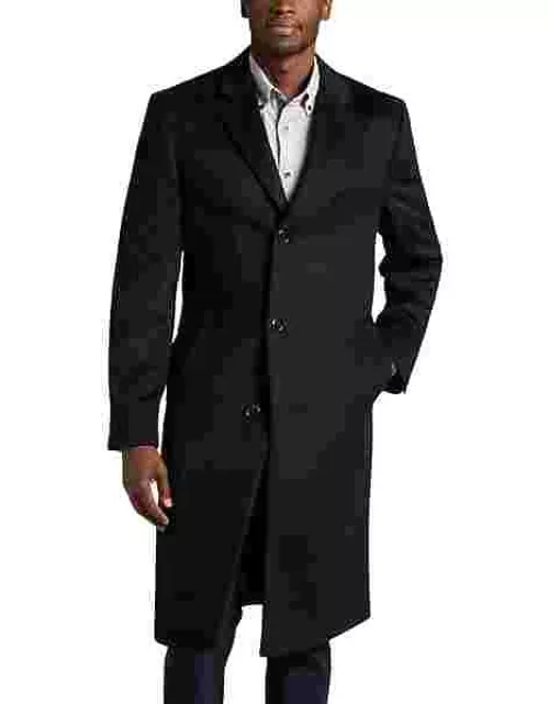 Michael Kors Big & Tall Men's Classic Fit Topcoat Black