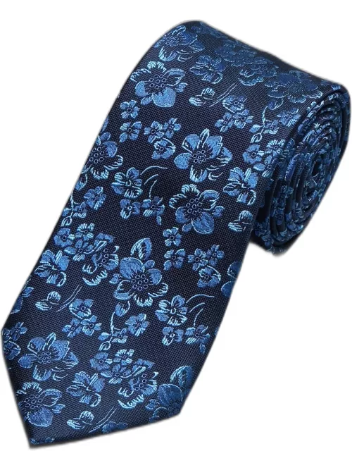JoS. A. Bank Men's Traveler Collection Floating Fiori Floral Tie, Navy, One