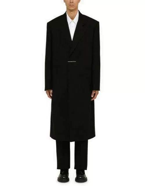 Black wool tailored coat