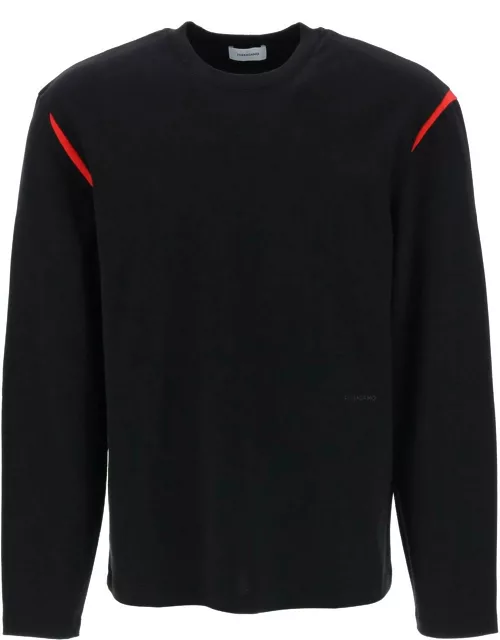 FERRAGAMO long-sleeved t-shirt with contrasting inlay