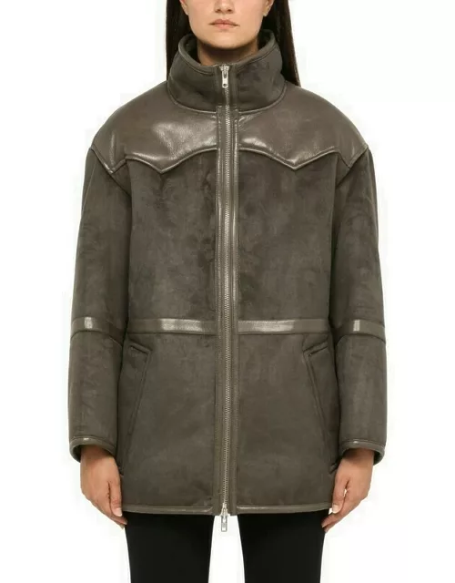 Grey faux leather jacket