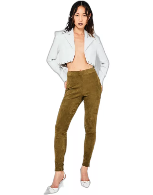 ROGUE STRETCH SUEDE LEGGINGS OLIVE