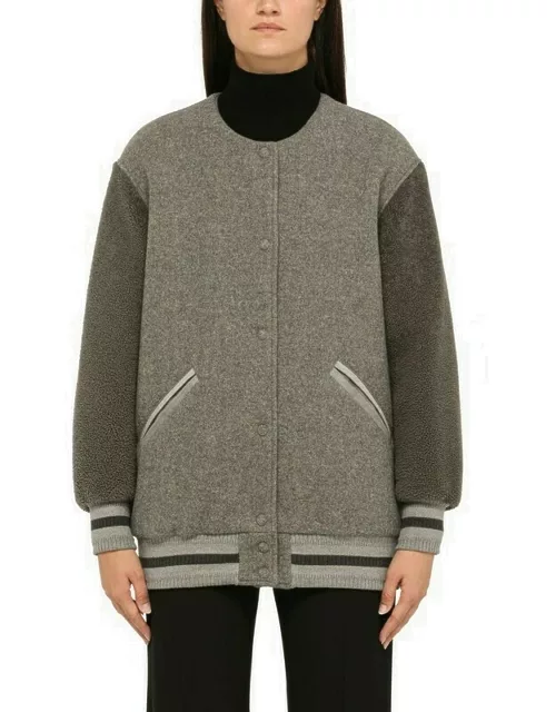 Grey wool bomber jacket