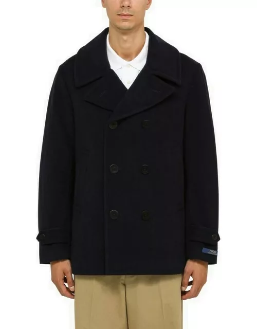 Navy wool caban coat