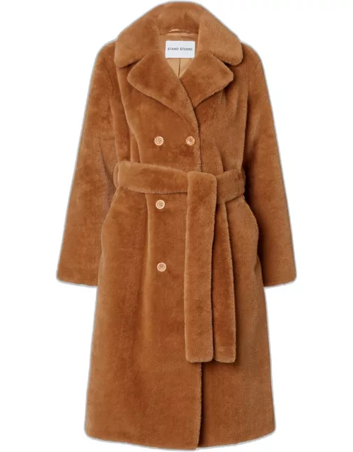 Faustine Faux-Fur Double-Breasted Coat