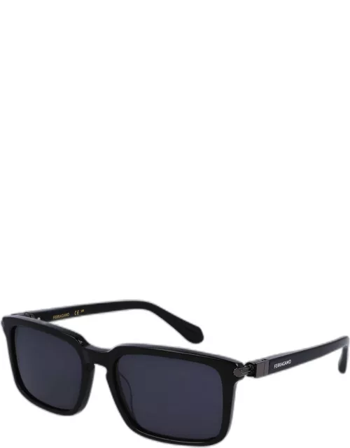 Men's Gancini Evolution Acetate Rectangle Sunglasse