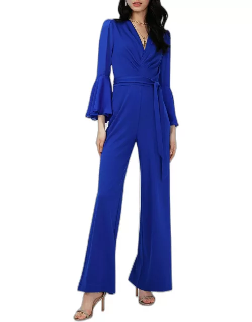 Shing Pleated Bell-Sleeve Jumpsuit
