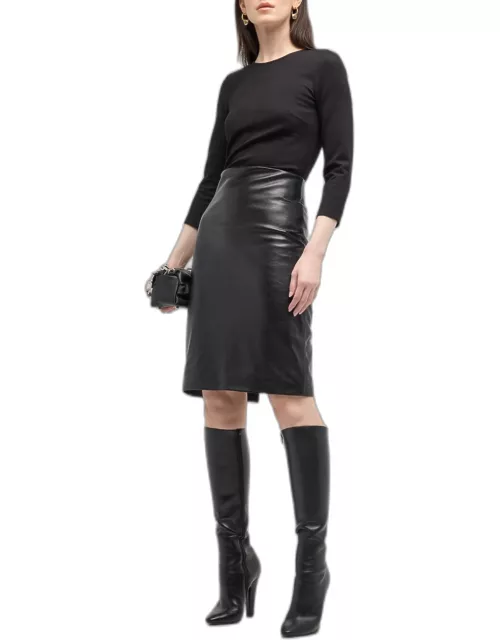 Franci Leather Knee-Length Dres