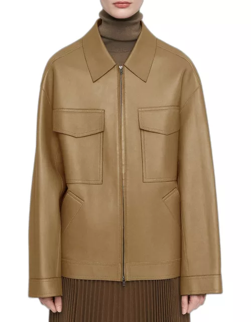 Lyndhurst Zip-Front Bonded Leather Jacket