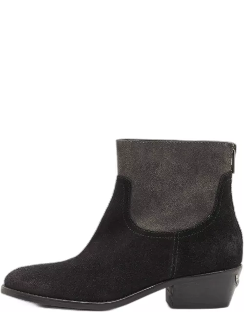 Zadig & Voltaire Black Suede Teddy Ankle Boot