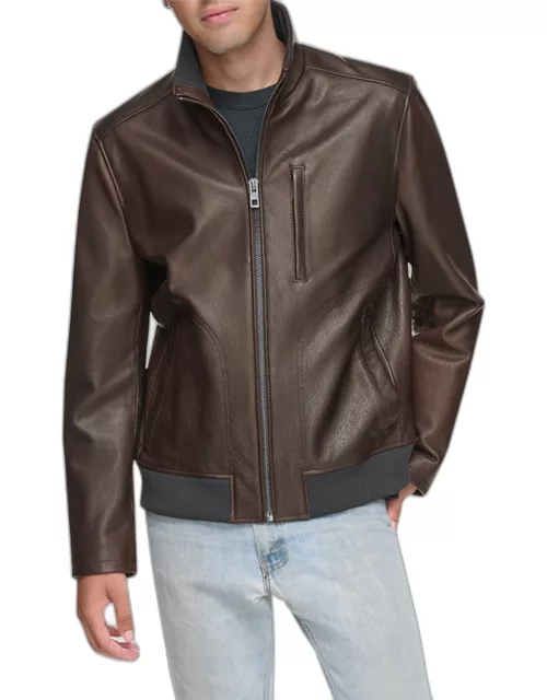 Men's Lindley Leather Bomber Jacket