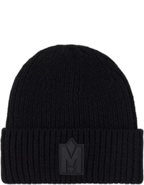 Men's M-Logo Patch Beanie Hat