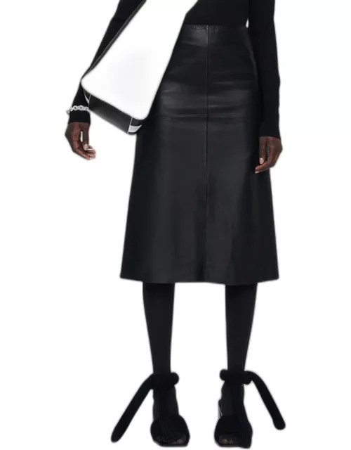 Sidena A-Line Nappa Leather Skirt