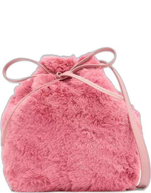 Vegan Apple Leather & Faux Fur Bucket Bag