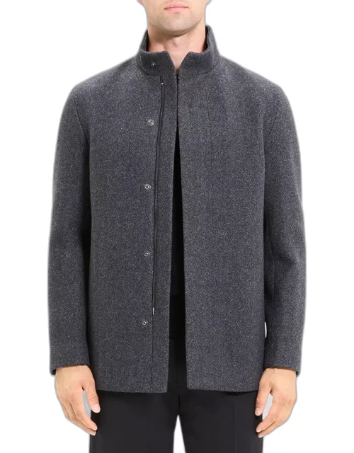 Men's Clarence Concealed-Zip Overcoat