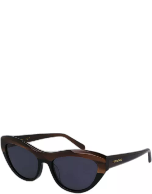 Sleek Logo Acetate Cat-Eye Sunglasse