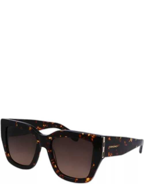 Logo Acetate Square Sunglasse