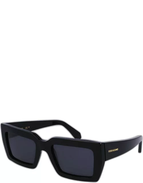 Classic Logo Acetate Rectangle Sunglasse