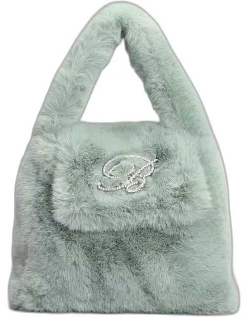 Blumarine Hand Bag In Green Eco-fur