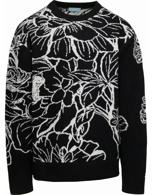 3.Paradis Knit Crewneck Sweater Flower