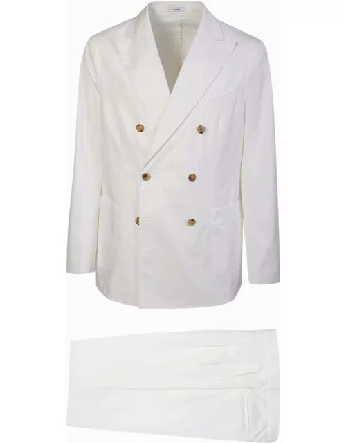 Boglioli White Cotton Suit