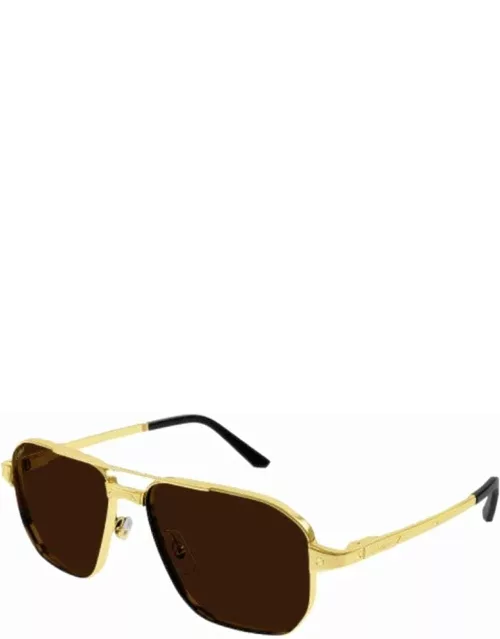Cartier Eyewear Ct0424 - Gold Sunglasse