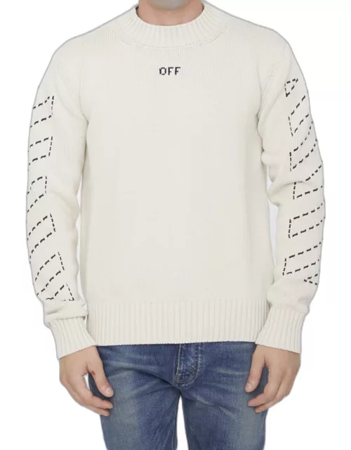 Off-White Diagonal Arrow Sweater With Logo