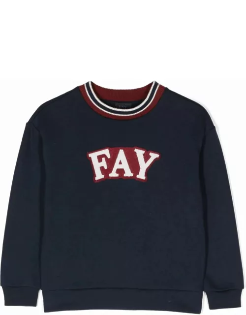 Fay Blue Cotton Sweatshirt
