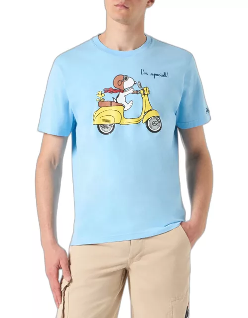 MC2 Saint Barth Man Cotton T-shirt With Snoopy On Vespa Print Snoopy - Peanuts Special Edition And Vespa® Special Edition