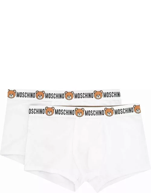 Moschino Set Of Two Cotton Boxers With Logoed Elastic Band