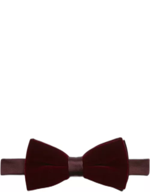 JoS. A. Bank Men's Solid Pre-Tied Bow Tie, Burgundy, One