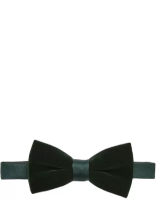 JoS. A. Bank Men's Solid Pre-Tied Bow Tie, Dark Green, One