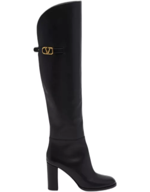 VLogo Over-The-Knee Leather Boot