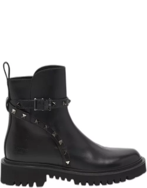 Leather Chelsea Boots with Rockstud Wrap