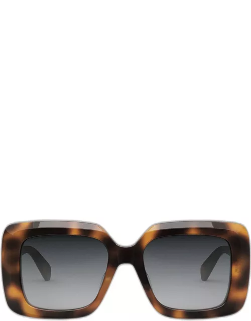 Bold Three-Dot Acetate Square Sunglasse