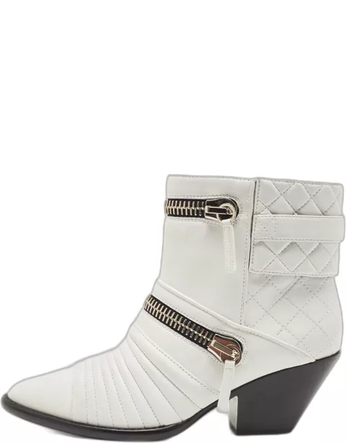 Giuseppe Zanotti White Leather Olinda Ankle Boot