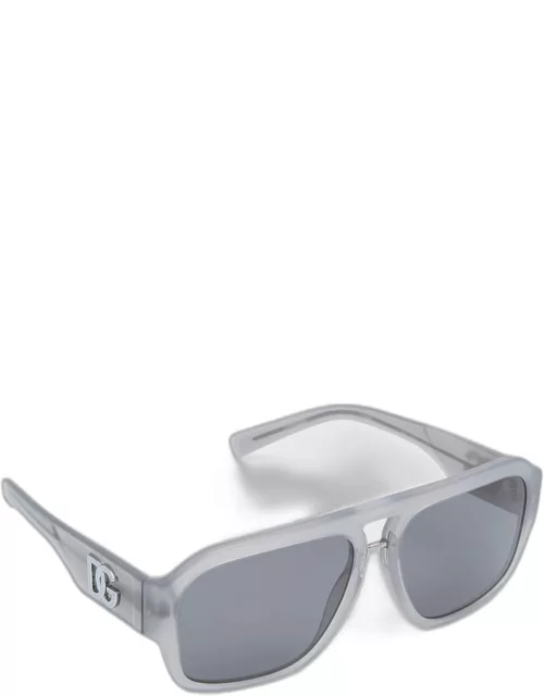 DG Acetate & Metal Aviator Sunglasse