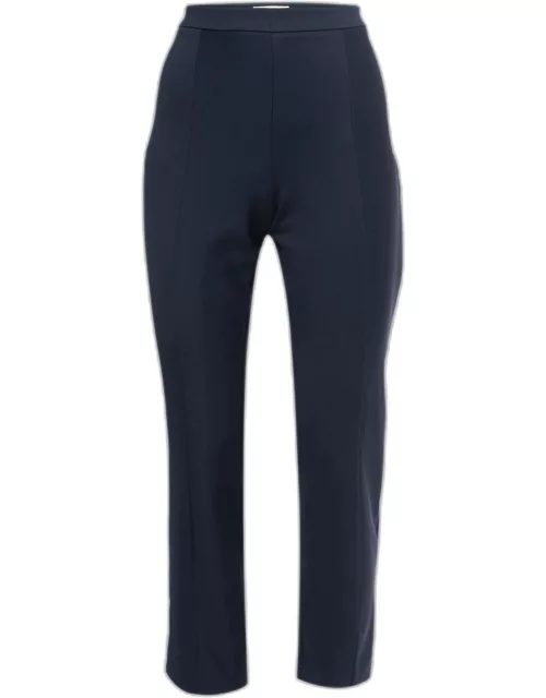 Diane von Furstenberg Navy Blue Stretch Knit Slim Fit Pants