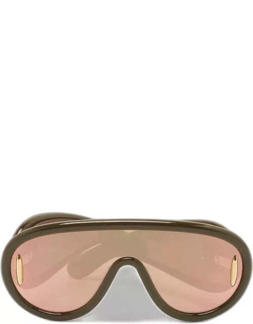 Loewe Khaki Green/Pink LW40108i Shield Sunglasse