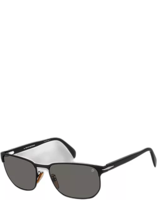 Men's Polarized Metal Rectangle Sunglasse