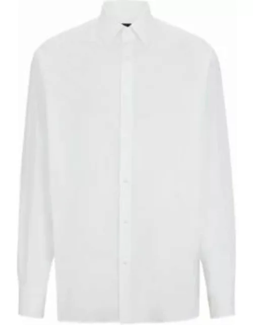 Regular-fit shirt in cotton poplin- White Men's Shirt