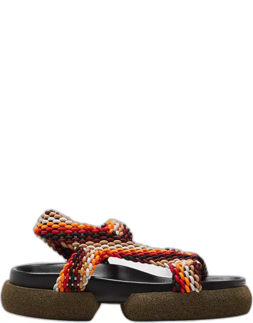 Woven Multicolored Stretch Sporty Sandal
