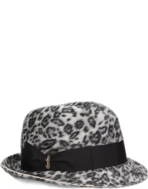 Trilby Leopard-Print Felt Fedora Hat