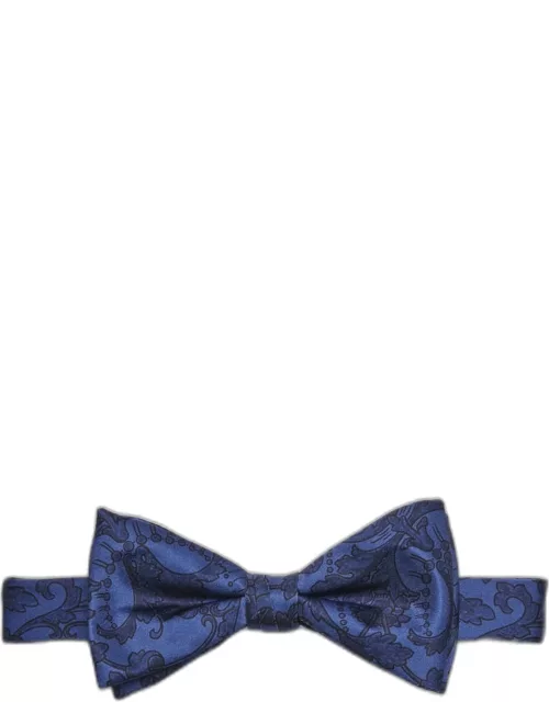 JoS. A. Bank Men's Stylized Floral Pre-Tied Bow Tie, Navy, One
