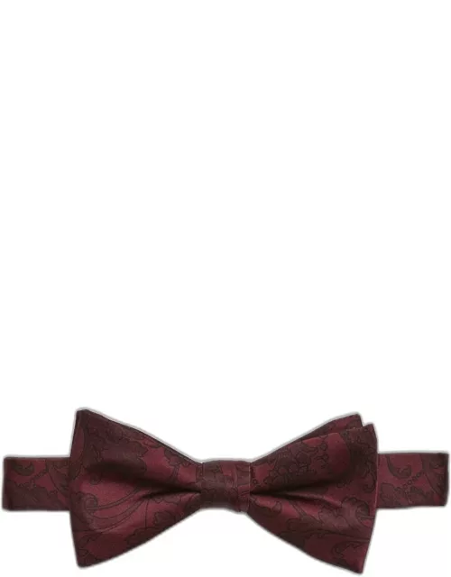 JoS. A. Bank Men's Stylized Floral Pre-Tied Bow Tie, Burgundy, One