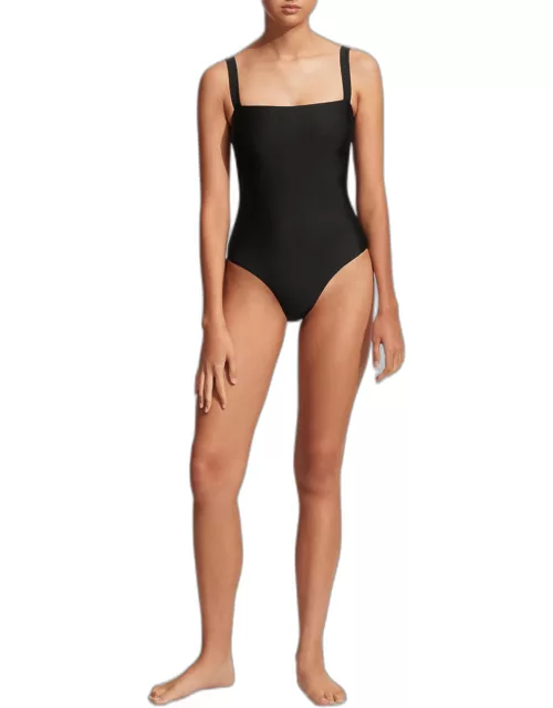 Square-Neck Maillot One-Piece Swimsuit