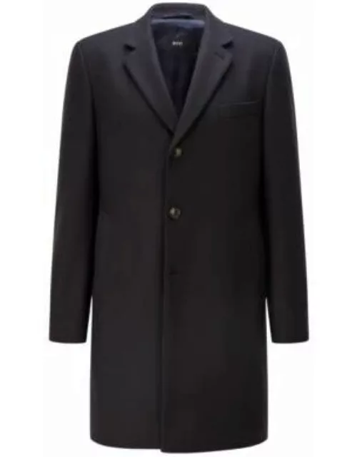 Slim-fit formal coat in a wool blend- Dark Blue Men's Formal Coat