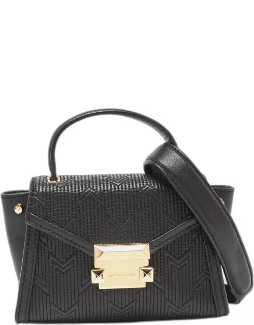 Michael Kors Black Quilted Leather Mini Whitney Top Handle Bag