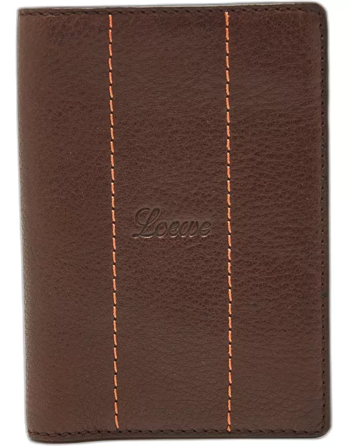 Loewe Brown Leather Bifold Card Case