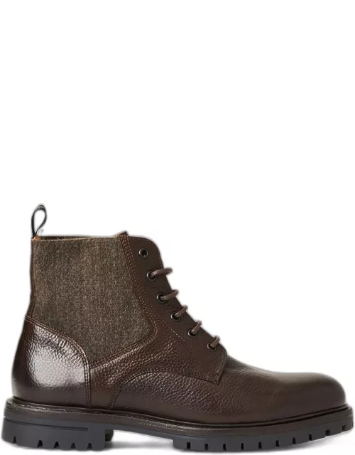 Men's Hunter Leather and Flannel Lace-Up Boot